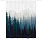 JAWO RV Shower Curtain Gradient Ombre Mountain Forest Landscape for Camper Trailer Camping Bathroom 47 X 64 Inches