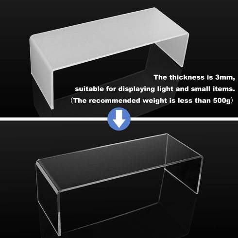 5 Pack Clear Acrylic Display Risers, 5 Sizes Acrylic Jewelry Display Riser Shelf Showcase Fixtures for Cake Candy Display Stand