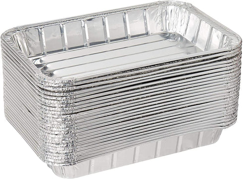 Pack of 20 Disposable Aluminum Foil Toaster Oven Pans-Mini Broiler Pans | BPA Free | Perfect for Small Cakes or Personal Quiche | Standard Size - 8 1/2" x 6"