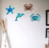 Comfy Hour Under The Sea Collection 10" Blue Metal Art Starfish Wall Decor