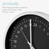 Navaris 24 Hour Wall Clock - 11.8" Analog Military Time Clock with Silent Movement Non-Ticking Hands - Battery Operated - Silver Frame with White Face