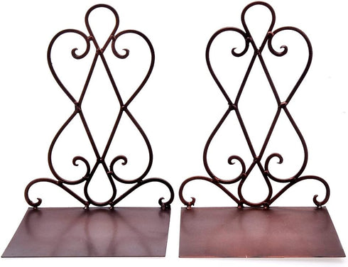 Artkingdome 1 Pair Luxury Old School Bookends Retro Organizer Books End Stand Desk Holder Racks Non-Skid Bookcase Library Decorative Bookend Gift w/Padding