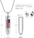 Bullet American Flag Teardrop Urn Necklaces for Man/Women Bullet Cremation Jewelry for Ashes, Stainless Steel Cremation Urns Memorial Keepsake Ashes Holder for Pets Dogs Cats