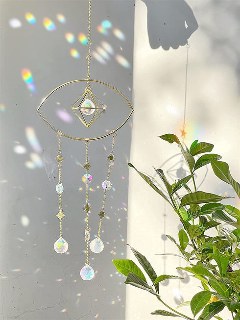 jia ning Sun Catchers Sun Catchers Crystal Light Catchers, Window hangings, Home Decor, Crystal Window Decorations, Rainbow Makers (Four Crystals)