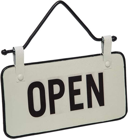 Foreside Home and Garden Small Open Closed Sign, White, Black