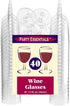 Party Essentials Disposable Hard Plastic Two Pieces Wine Glasses, 40-Count, 5.5-Ounce, Clear