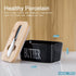 Hasense Porcelain Butter Dish with Bamboo Lid - Covered Butter Keeper with Butter Knife for Countertop, Airtight Butter Container with Cover for East West Coast Butter, Black