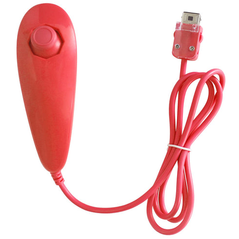 OSTENT Motion Based Wired Nunchuck Controller for Nintendo Wii Console Video Game (Red)