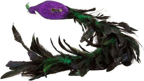 Kurt Adler H6043 Large Purple/Blue Feather Peacock on Clip, Multicolor