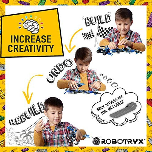 JITTERYGIT Robot Building Toy Gift for Boys, Perfect STEM Gift for Builders Ages 6, 7, 8, 9, and 10 Year Olds, Blue SnabGlider (246 Pcs) Robotryx