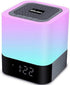 Elecstars LED Alarm Clock Bluetooth Speaker - Portable Night Light Touch Sensor Bedside Lamp with Dimmable Desk Lamp Support MP3, USB, AUX Best Gift for Kids, Party, Bedroom, Outdoor.