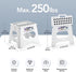 Delxo 11" Folding Step Stool for Kids and Adults,2Packs Non-Slip Foldable Step Stools with Handle,Plastic Portable Folding Stool for Bathroom,Bedroom,Kitchen,Hold up to 300lbs White