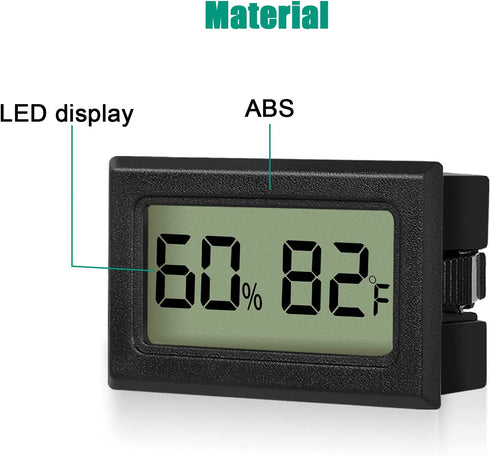 EEEKit 8-Pack Mini Thermometer Hygrometer, Small Digital Electronic Temperature Humidity Meters Gauge Indoor LCD Display Fahrenheit for Humidors, Greenhouse, Garden, Cellar, Fridge, Mason Jar