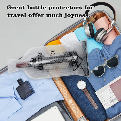 5 Pack Reusable Wine Bag for Travel Wine Bottle Protector Sleeve for Airplane Car Cruise Protection Luggage Leak-proof By LIVEBAY