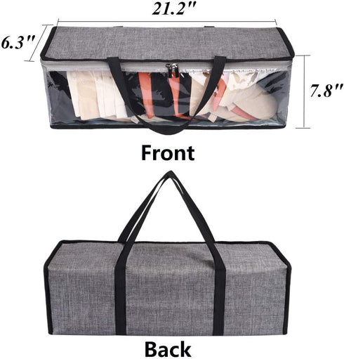 HYXITVCG 2 Packs Hat Organizer, Hat Storage for Baseball Caps, Hat Bag, Baseball Cap Organizer, Hat Holder Rack with 2 Carry Handles, Portable/Clear Visible/Dust Free, Holds Up to 19 Hats (Gray)