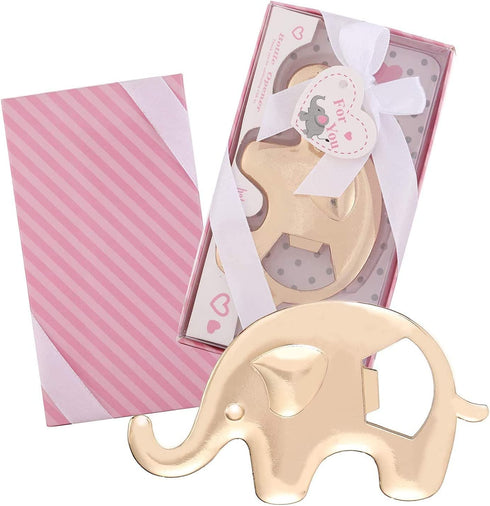 DAJAMAI 12 Pack Bottle Opener Baby Shower Party Favor for Guests Elephant Shaped Bottle Opener Baby Shower Favors Birthday Bridal Shower Souvenirs Wedding Favor Gift (Pink - Elephant, 12)