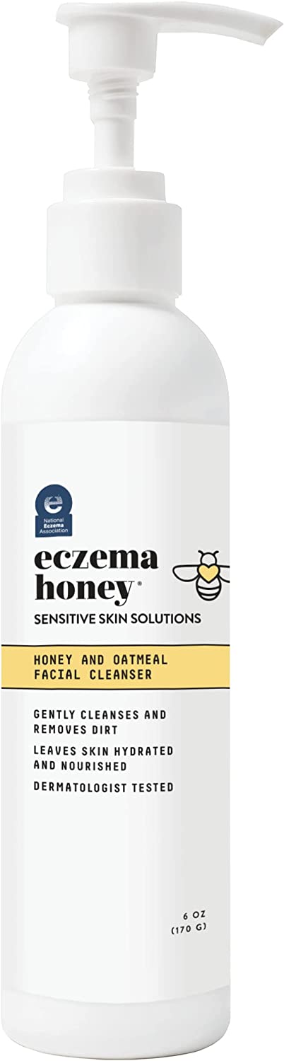 Eczema Honey Oatmeal Facial Cleanser for Sensitive Skin- Gently Cleanses, Removes Dirt, and Prevents Breakouts, Cruelty Free (6oz)