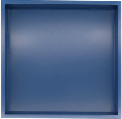 Montecito Home - 10"x10" Small Square Wood Decorative Tray for Office, Ottoman, Bathroom, Entry, Remote Controls, Countertop Organizer, Candle Tray - Twilight Blue