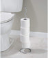 iDesign 68600EU Orbinni Metal Toilet Tissue Roll Reserve for Bathroom, Compact Squiggle Organizer Caddy, Holds 4 Rolls of Paper, Chrome