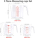 Drizom Measuring Cups Set , Good Grips 3-Piece Measuring Cup Set of BPA-free Stackable Clear Heat-resistant Plastic with Unique Plug-in Nested Design Handle and Multiple Angled Measurement Scales