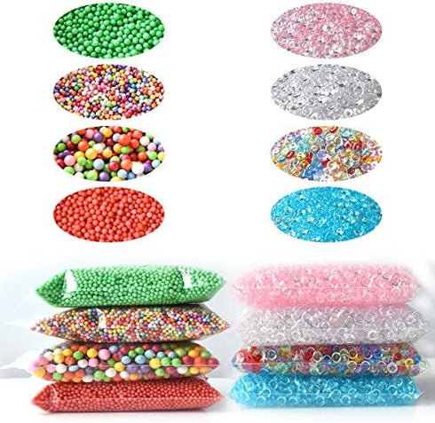 Hulluter 70PCS Slime Add Ins Slime Kit Floam Beads Fish Bowl Beads Mreaind Unicorn Slime Charms Glitter Jars Slime Supplies Kit