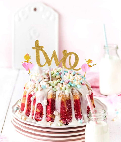 2nd Birthday Decorations for Girls, TWO SWEET Number 2 Foil Balloon, Dancing Girl Cake Toppers, Confetti Balloons for Second Birthday Party Supplies