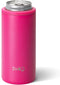 Swig Life Skinny Can Cooler, Stainless Steel, Dishwasher Safe, Triple Insulated Slim Can Sleeve for 12oz Tall Skinny Can Beverages (Hot Pink)