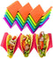 Colorful Taco Holder Stands Set of 6 - Premium Large Taco Tray Plates Holds Up to 3 or 2 Tacos Each, PP Health Material Very Hard and Sturdy, Dishwasher & Microwave Safe