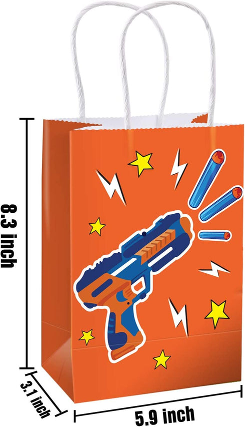 Cracoo Dart War Party Supplies Bags Toy Birthday Wars Party Goody Treat Bags for Cutouts Blaster Gun Party Supplies Dart Battle Decor -16 Pack