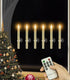 Flameless Taper Candles with Remote and Timer, Electric Window Candles Flickering Battery Operated 6 Pack for Thanksgiving Christmas Votive Party Dinner Decoration