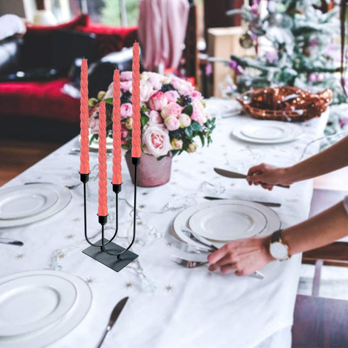 smtyle Black Candle Holders for Taper Candles Set of 4 Candelabra with Iron-0.8" Diameter Candlestick Ideal for for Table Centerpiece
