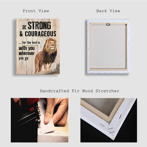 Kas Home Inspirational Quotes Motivational Canvas Wall Art,Family Prints Signs Framed, Retro Artwork Decoration for Bathroom, Bedroom, Office, Home Wall Decor (12 X 15 inch, Strong)