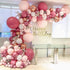 Rose red Balloon Garland Arch Kit 100 Pack Rose red Baby Pink Metallic Rose Gold Balloons ,Double Latex Balloons for Princess Wedding Baby Shower Birthday Evening Decorations