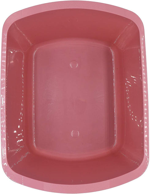 Comfort Axis Rectangular Plastic Wash Basin with Graduations, 7 Quart, 3 Pack, Rose