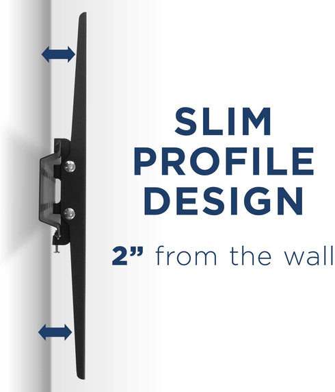 Mount-It! TV Wall Mount Bracket | Tilting 2" Low Profile Design Fits Large Flat Screen TVs 37 38 42 50 55 58 60 65 70 Inch | 15 Degrees Tilt | VESA Compatible up to 600x400mm | 77 Pound Capacity
