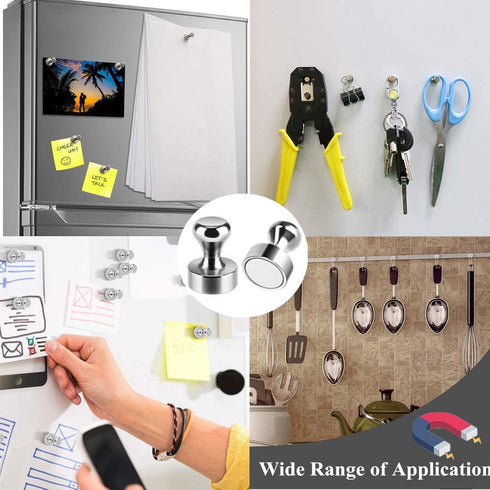 Refrigerator Magnets Kits - Aovon Magnetic Push Pins/ Magnetic Clips/ Magnetic Hooks with Rust-Resistant Nickel Coating for School, Home, Office and Travel Use