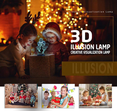SerkyHome 3D Illusion Night Light for Kids 7 Colors with Remote-Led Table Lamp(Spiderman)