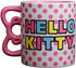 Silver Buffalo Hello Kitty Rainbow Dots Shaped Handle Ceramic Mug, 20 Ounces