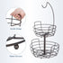 Bextsrack 2 Tier Fruit Basket Bowl with Banana Hanger for Kitchen Countertop, Portable & Detachable Fruit Vegetable Storage Holder Display for Kitchen -Bronze