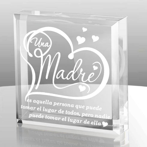 KATE POSH - A Mother is she who can take The Place of All Others but Whose Place no one Else can take (Spanish - UNA Madre) Spanish - Engraved Keepsake and Paperweight