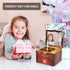 FOUUA Musical Jewelry Box, Ballerina Themed Girl Musical Jewellery Box, White Wind Up Kids Music Case with Drawer and Swan Lake Tune Gift for Daughter Girlfriend on Birthday Christmas Valentine's (Brown)