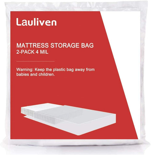 Lauliven 2-Pack Mattress Bag for Moving - Twin/Twin XL Size Mattress Storage Bag - 4 Mil Extra Thick Heavy Duty Mattress Protection Cover - 54 x 96 Inch