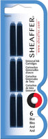 Sheaffer Skrip Fountain Pen Universal Ink Cartridge - Blue VFM (6pk euro fit)