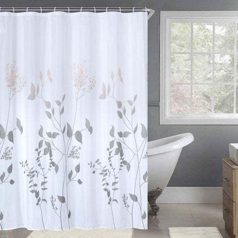 Shower Curtain Grey Polyester Fabric Bathroom Curtain Waterproof Shower Curtains ,72 X 72 INCH (Grey)