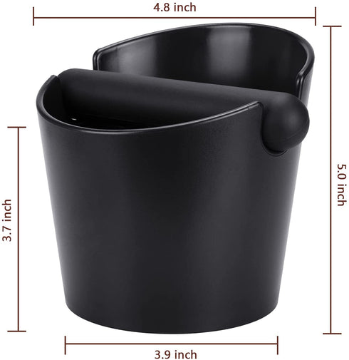Ailelan Coffee Knock Box, Espresso Dump Bin, Coffee Bin, 4.8 Inch Espresso Knock Box Shock-Absorbent Durable Barista Style with Removable Knock Bar and Non-Slip Base(Round)