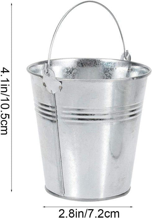 BESTOMZ Mini Metal Bucket Set of 6 10.5x7.2x10.5cm