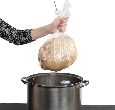 Rural365 Poultry Shrink Bags 25ct Large Turkey Bag - Heat Dip Shrinking Wrap Storage Bags, 16 x 28 Inch with Steel Straw