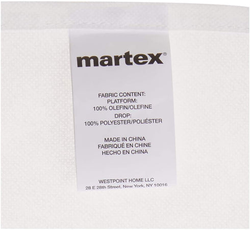 Martex 1C26548 Basic Ruffle Solid Polyester Machine Washable 15 Inch Drop Queen Bed Skirt, White