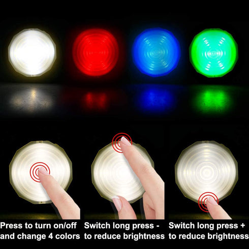 AutoEuropa Wireless Color Changing Closet Light,Wireless Under Cabinet Lighting with Remote Control Function 6 Pack,Battery-powered Lighting Can Be Used Under Counter Lighting,Kitchens,Cabinets,Shelve