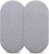 BlueSnail Quilted Fitted Waterproof Cradle Sheet, Comfortable and Soft Bassinet Pad Cover 2 Pack (Gray Quilted )¦